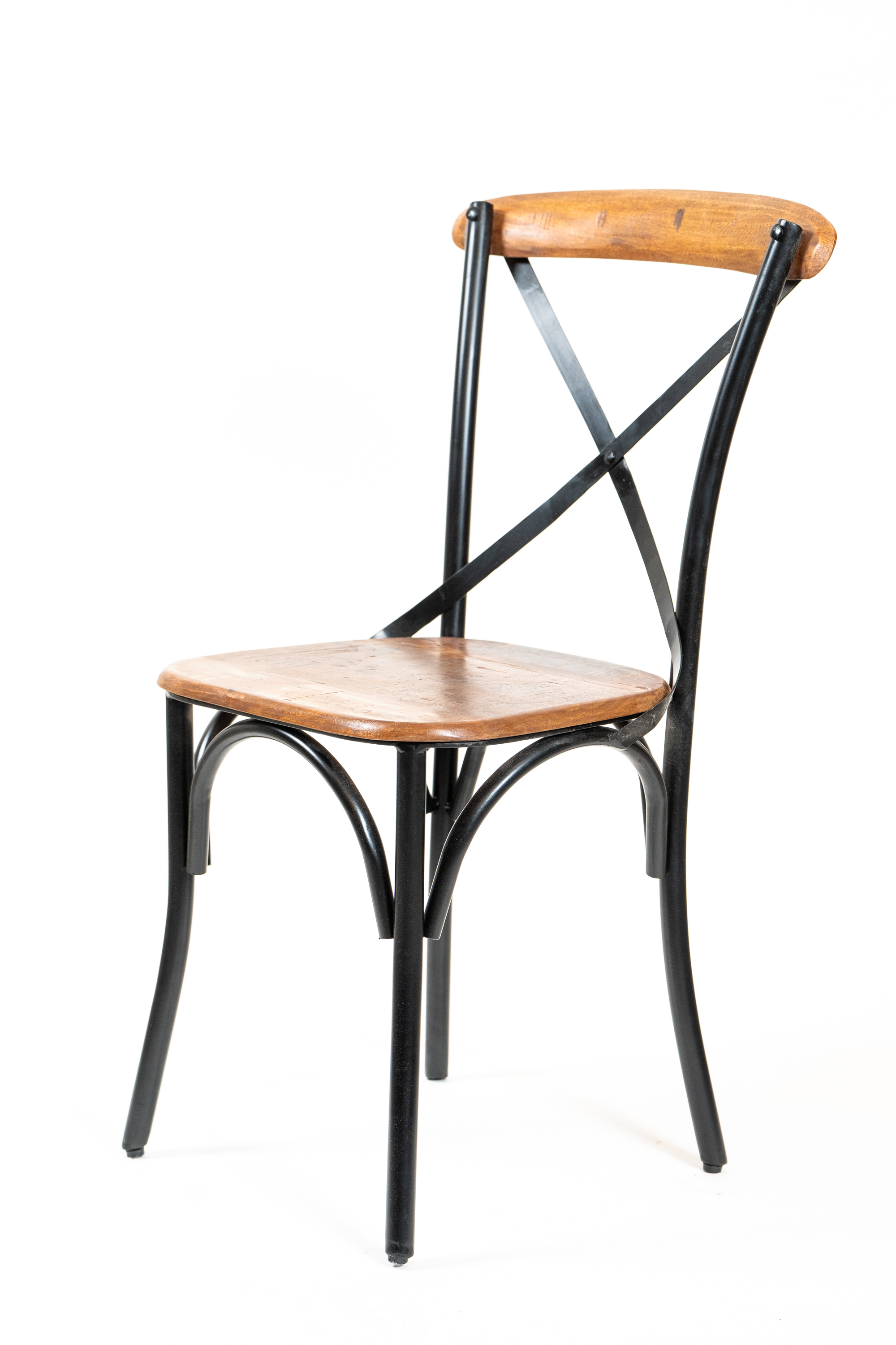 Silla en metal y madera