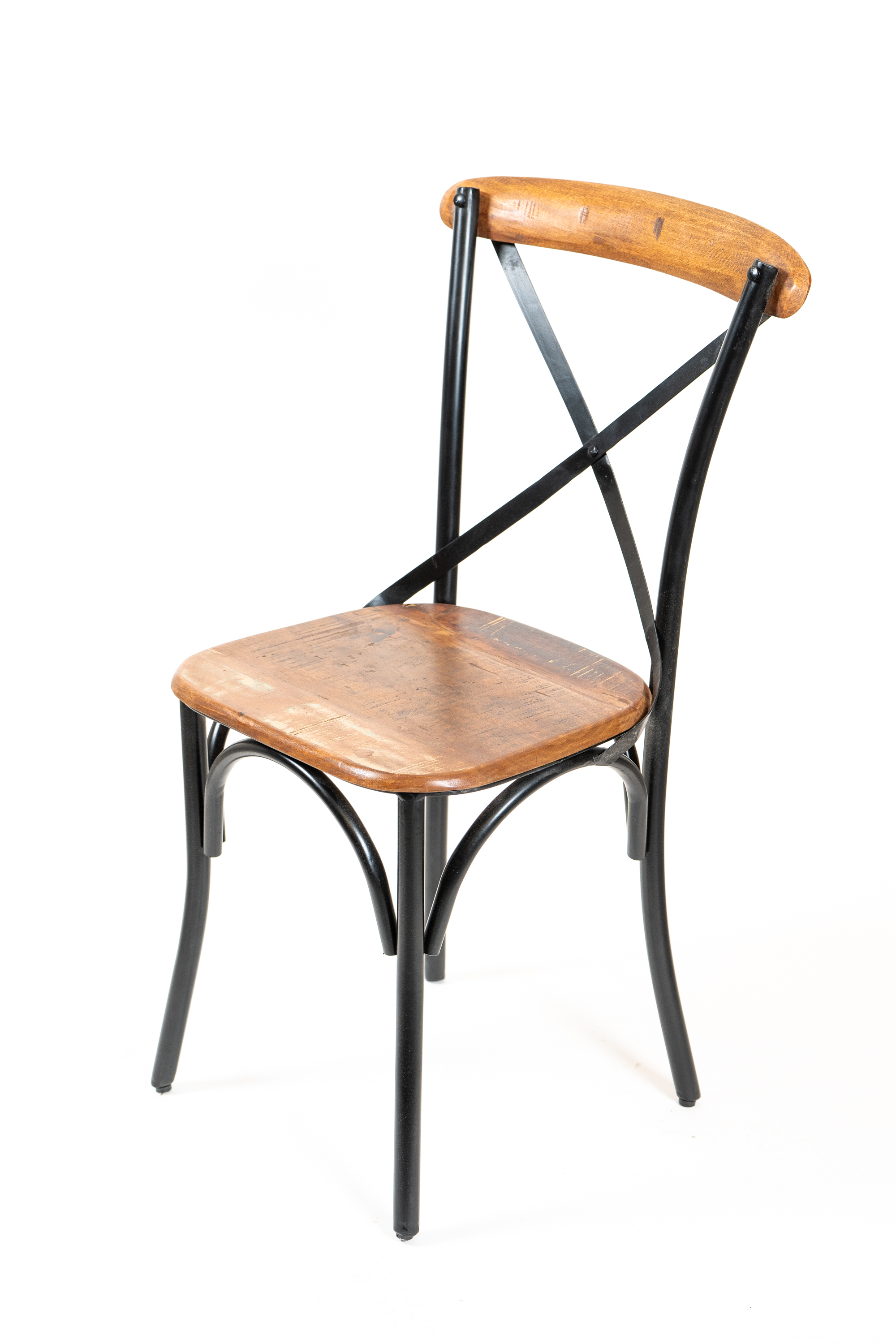 Silla en metal y madera